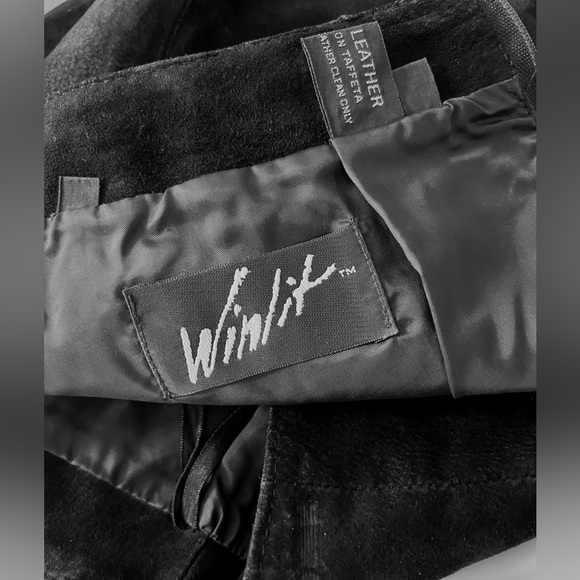 Black Leather & Suede Jacket + Skirt Set – Vintage 80’s Matching Two-Piece - Picture 14 of 14